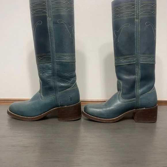Rarest Vintage Frye Blue Campus Boots - Picture 5 of 13